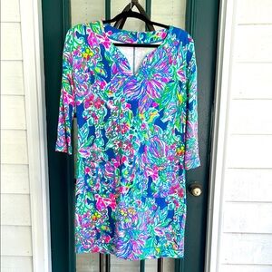 Lilly Pulitzer Joyce Dress in Indigo Exotic Escapade print XS